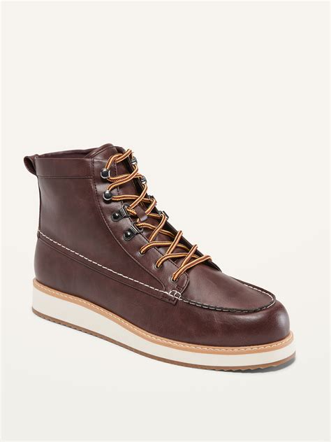 fake leather work shoes